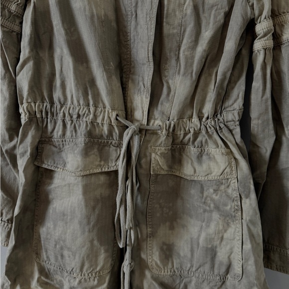 Free people festival Embroidered Olive Green Jacket anorak tie dye military - Picture 8 of 11